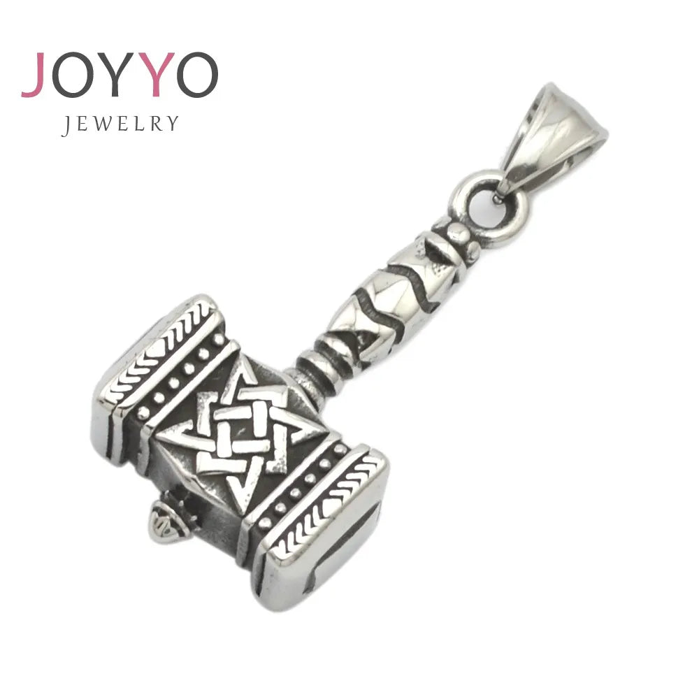 Jewelry Viking Jewelry Stainless Steel Viking Thor Hammer Necklace Viking Necklace Pendant
