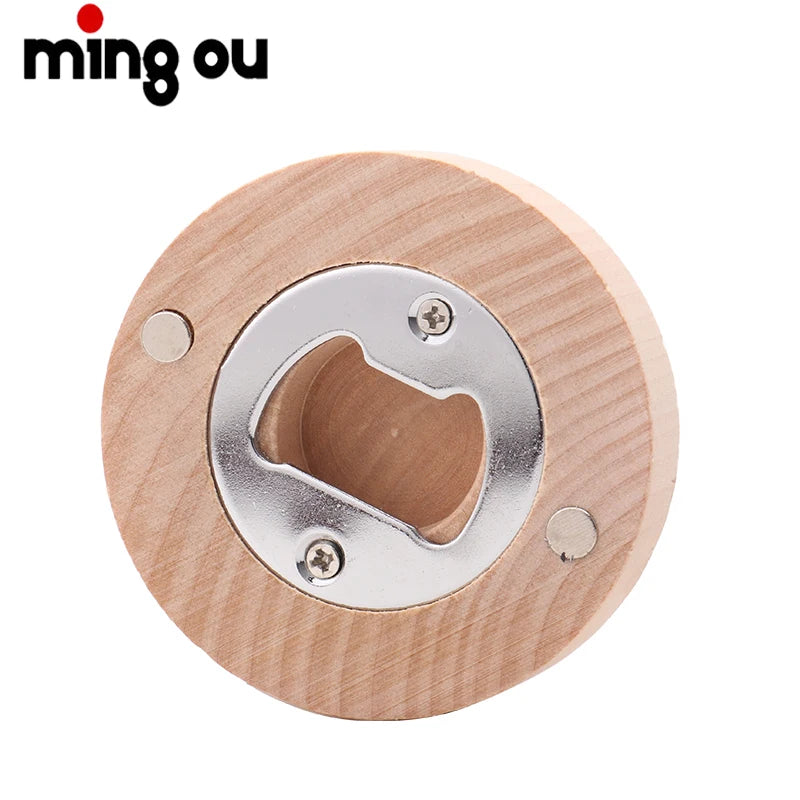 Laser Engraving Magnetic Souvenir Wood Bar Beer Bottle Opener Fridge Magnet