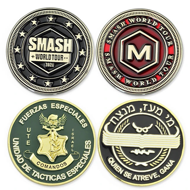 Modern Antique Zinc Alloy Brass Gold Plated Custom Logo Embossed Enamel Challenge Coin-Die Stamped Souvenir Metal Craft