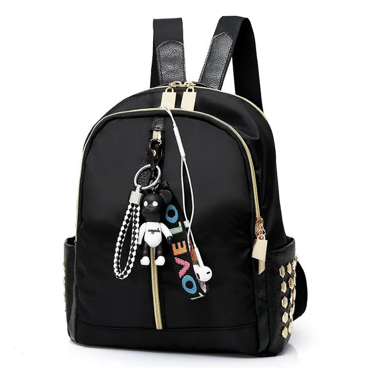 2024 New Women's Bag Black Fashion Backpack Versatile Backpack Oxford Cloth Bag