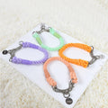 Fashionable Colorful Pet Cotton Collar & Leash Set Dog Cotton Rope Leash for Naughty Dogs