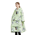 Drop Shipping Supplier New Design Christmas Blanket Sweatshirt Oversized Sherpa Hooded Wearable Hoodie Blanket with Pocket