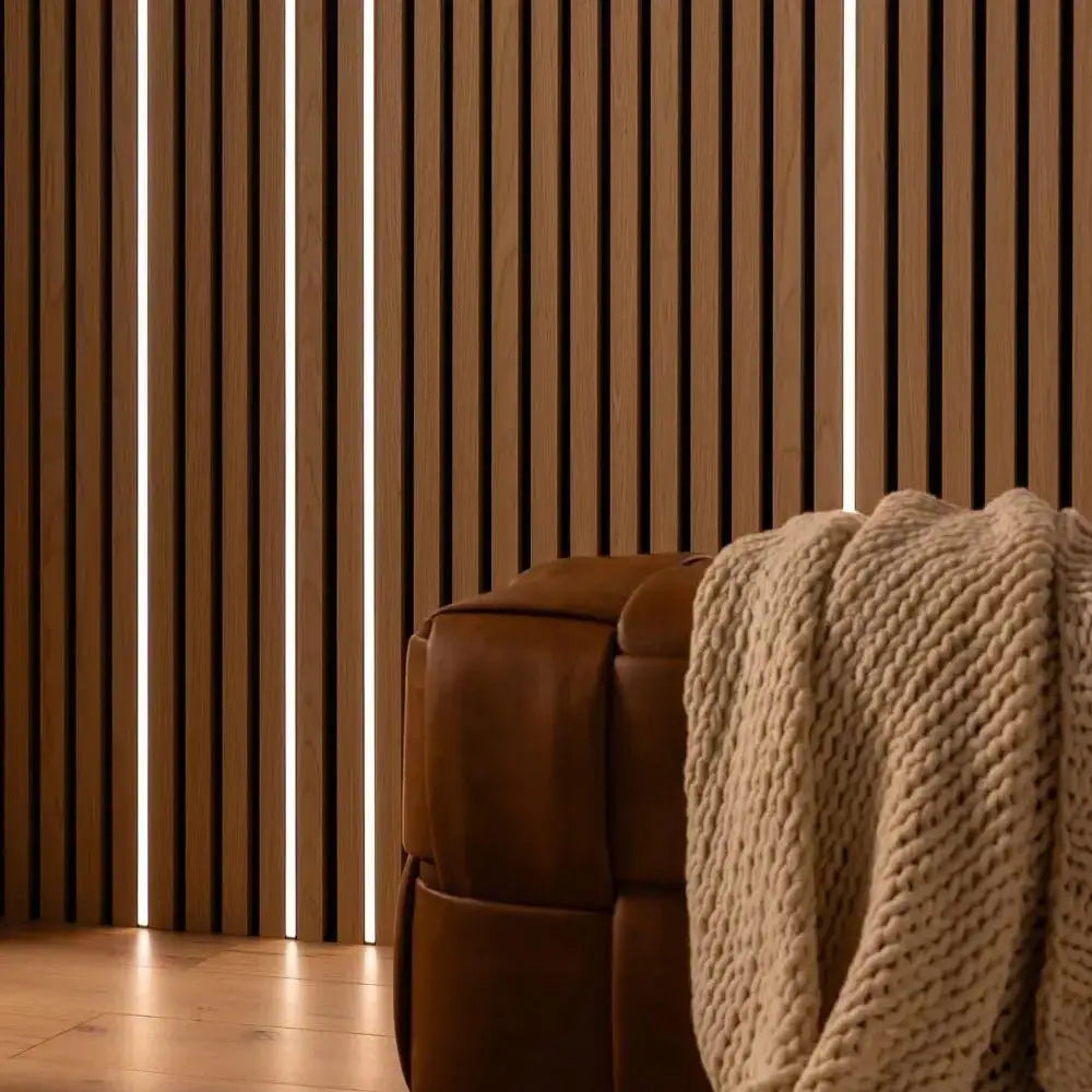 For Modern Soundproof Natural Oak Wooden Acoustic Slat Wall Panels for Living Room