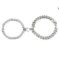 Valentines Day 2Pcs Valentine's Day Gifts Stainless Steel Pulseras Wrist Cuban Link Chain Couple Bracelet Jewelry Gifts