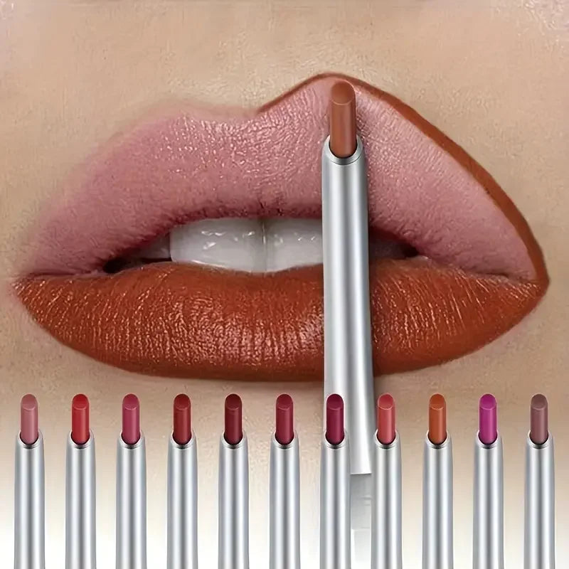 Private Label 17 Colors Smooth Nude Color Lip Pencils Matte Lipliner Pencil Waterproof Creamy Makeup Lipstick Lip Liner Pen