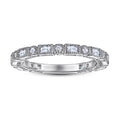 Wholesale Jewelry Ring 925 Sterling Silver White/Yelliw/Rose Gold Plated Pave Full Geometric Zircon Weeding Band Rings for Women