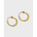 925 Sterling Silver Geometric Hoop Earrings 18K Gold Fashion Earrings Simple Glossy Earrings Women Fine Jewelry