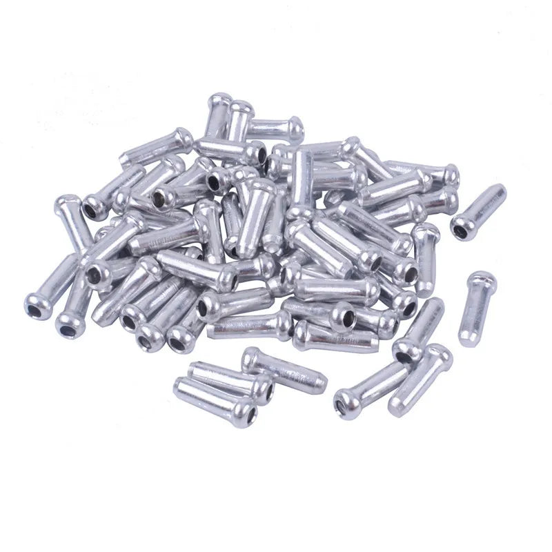 100pcs MTB Bike Bicycle Brake Shifter Aluminum Inner Cable Tips Cycle Cycling Derailleur Shift Cables End Caps Parts & Housing