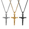 Christian Gifts Religious Mens Tarnish Free Cross Pendant Gothic Cross Gold Stainless Steel Baroque Cross Pendant Necklace