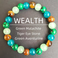 Fashion Green Peacock Tiger Eye Stone Green Aventurine Beaded Bracelet Natural Stone Wealth Bracelet for Men and Women