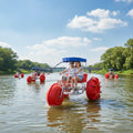QIQU Anti-Slip Pedals & Rainproof Design Lake Recreation Equipment with 2-Thickened PE Hull Aluminum Alloy Water Tricycle