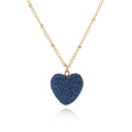 G421 Jewelry Heart Love Lava Stone Necklaces Rock for Women Volcanic Necklace