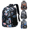 2025 Best Selling New Fashion Red Floral Printing Graffiti College Travel Student School Backpack for Teens Black