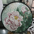 Handmade Glass Mosaic Wall Art Mural Floral Shape Table Artistic Glass Decorative for Hotel Bathroom Modern Design Style Parquet