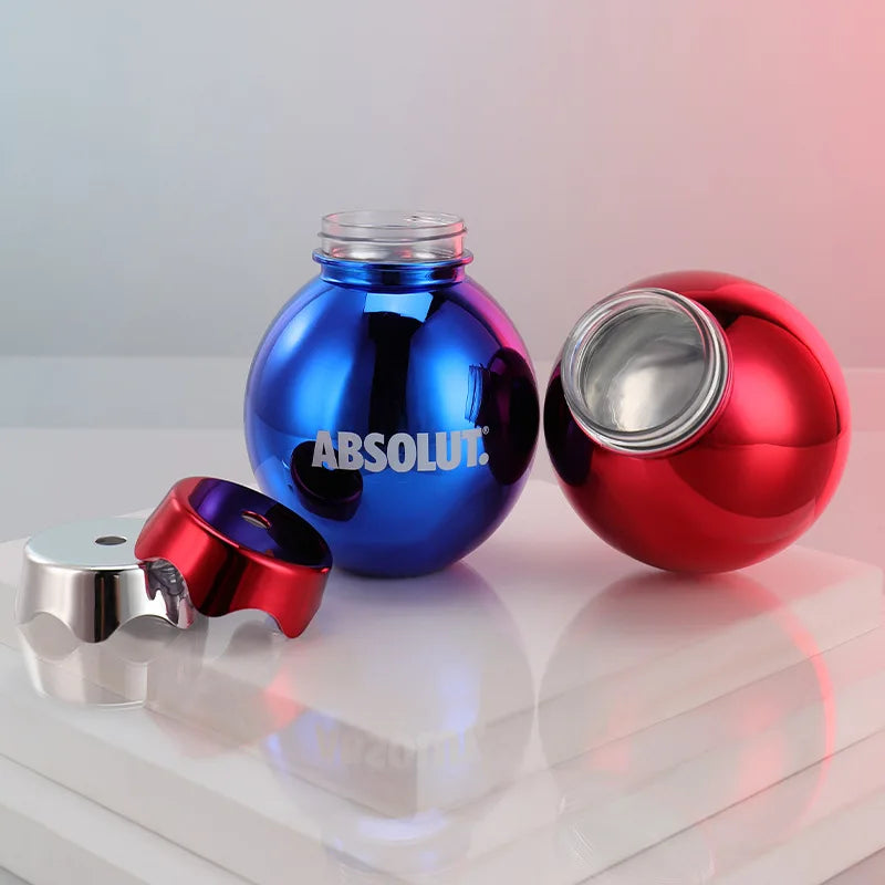 12oz Red Blue pink clear Lamp Bulb Electroplate Christmas Discoball Disco Ball Party Plastic Yard Drink Juice Cup with Straw Lid