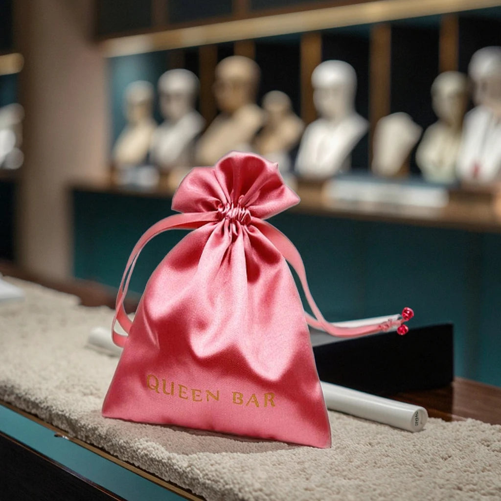 Pink Satin Tote Dust Bag Custom Printed Logo Small Soft Perfume Silk Garment Packaging for Jewelry Hair Drawstring Jewelry Pouch