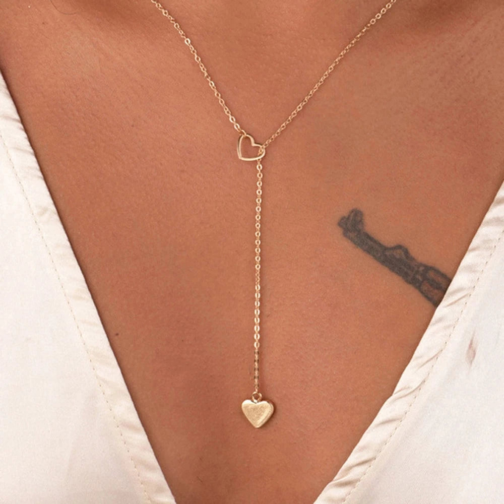New Fashion Trendy Jewelry Copper Heart Chain Link Necklace Gift for Women N2105271