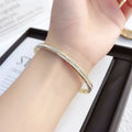 Korea Fashion Diamond Bracelet Jewelry Cuff Bangle Stainless Steel Braided Diamond Bangles Jewelry for Women