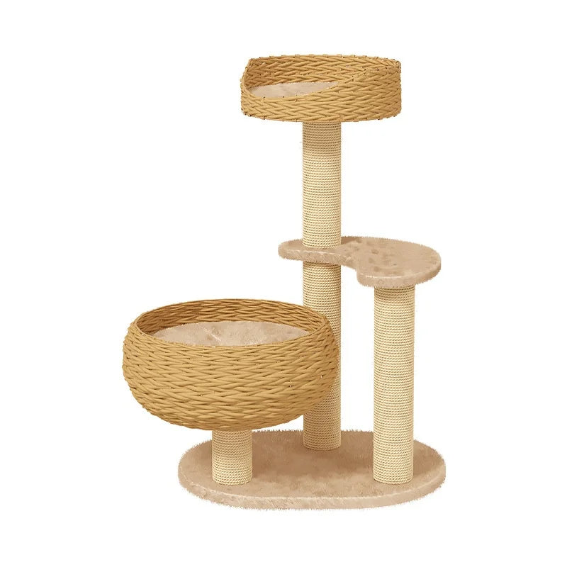 Wholesale Custom Modern Cat Tree Scratcher Durable Non-Shedding Sisal Claw Board Vertical Climbing Frame Integrated Kitten