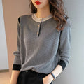 Knitted Long Sleeve Pullover Sweater Lady Casual O-neck Women Spring Autumn Style Knitted Pullover Tops
