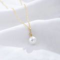 Custom Wholesale 925 Sterling Silver Fine Jewelry Elegant Vintage Single Bar Row Zircon Pearl Charm Necklace in Gold Plated