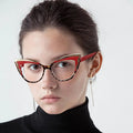2025 Fashion Women TR90 Cat Eye Eyeglasses Frames Metal Acetate Anti Blue Light Computer Glasses Women
