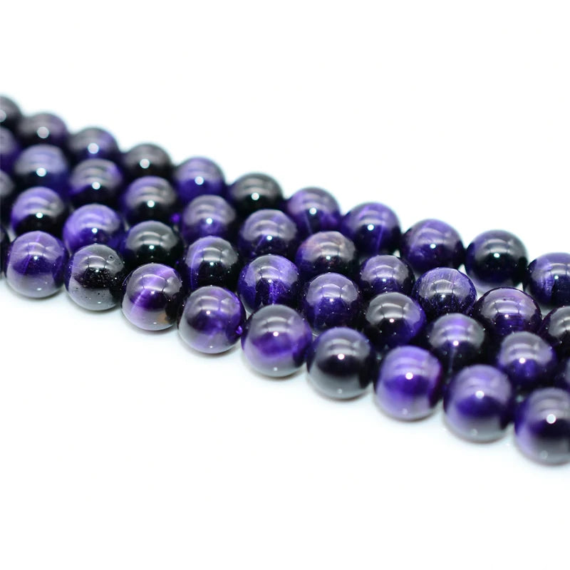 Natural Purple Tiger Eye Loose Beads 6mm/8mm/10mm/12mm for Jewelry Use