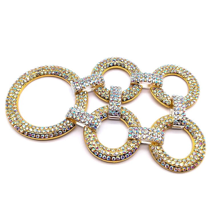 Fashion Gold-plated Crystal AB Rhinestone Bikini Hardware Connector for Swimsuit DecorationRhinestone Connector for Bikini