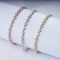Starsgem Fashion 2.8mm Round Cut Moissanite/ Lab Grown Diamond Bezel Set 14K Gold Tennis Bracelets