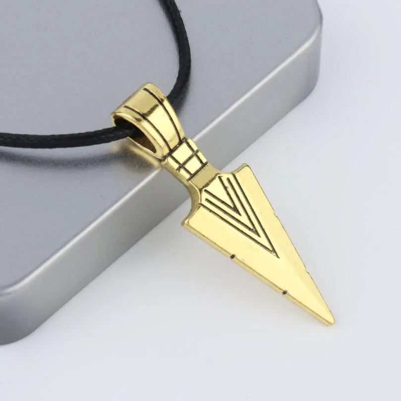 Men's Cool Vintage Punk Style Spearhead Arrowhead Pendant Necklace Fashionable Box Link Chain Chocker Classic Mens Jewelry