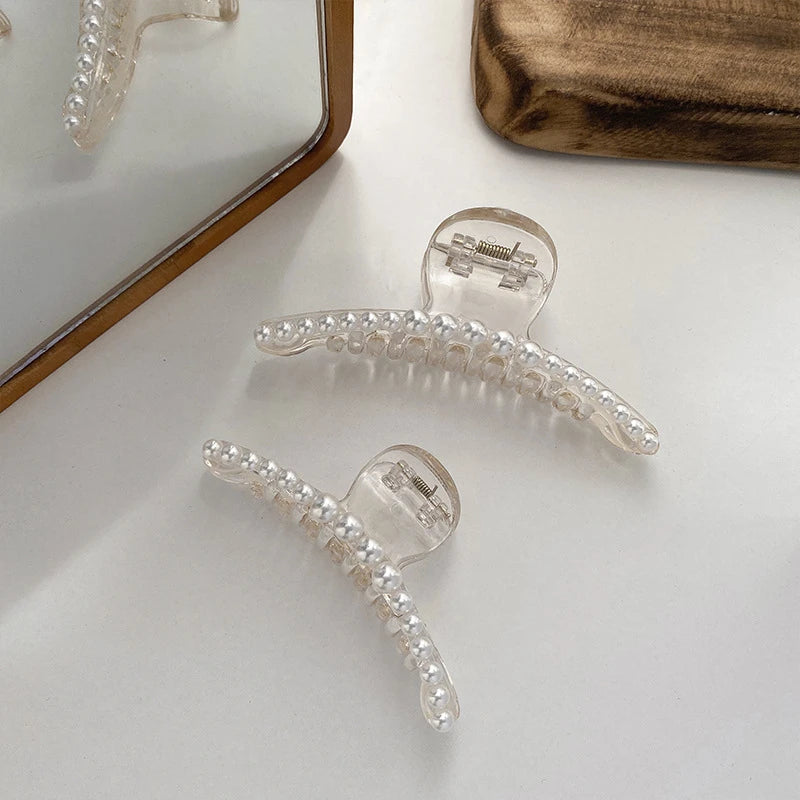 Sweet New Fashion Pearl Hair Claw Clips for Women and Girls Hair Accessory Jaw Clip Decoration