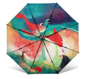 Black 3 Fold Printed Sun Umbrella Black Coated Uv Custom Umbrellas for Woman
