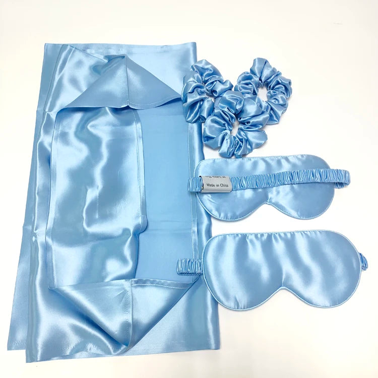 Wholesale Luxury Double Side 100% Silk Pillow Case Mulberry 22 MM Silk Pillowcase and Eye Mask Gift Set
