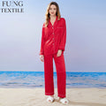 Fung 6001 Custom Print Spandex Polyester Solid Family Matching Sleepwear Robes Set for Women Jogger Pants
