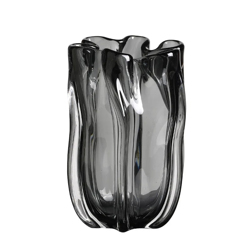Modern Design Unique Shape Human Head Face Shaped Big clear Glass Flower Bud Crystal Vase for Home Decor Decorative Vases/