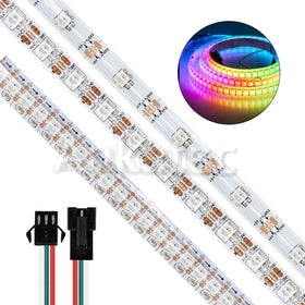 5m/roll WS2812B LED 5050 SMD RGBIC 30-144 LEDs/m Flexible White FPC Waterproof IP65 Pixel Strip Light DC 5V Voice Control