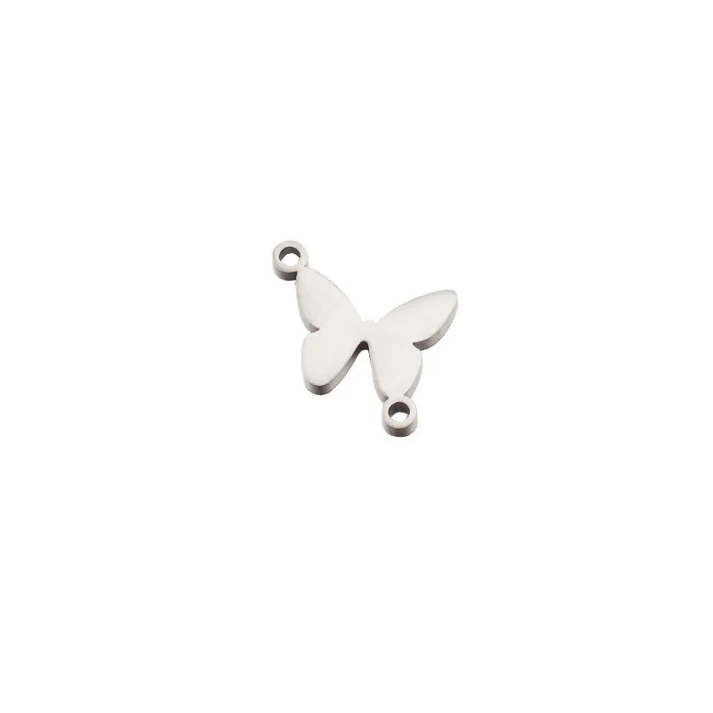 Stainless Steel Gold PVD Plated Blank 12MM Butterfly Plate Accessories Titanium Steel DIY Butterfly Charm Jewelry Fitting