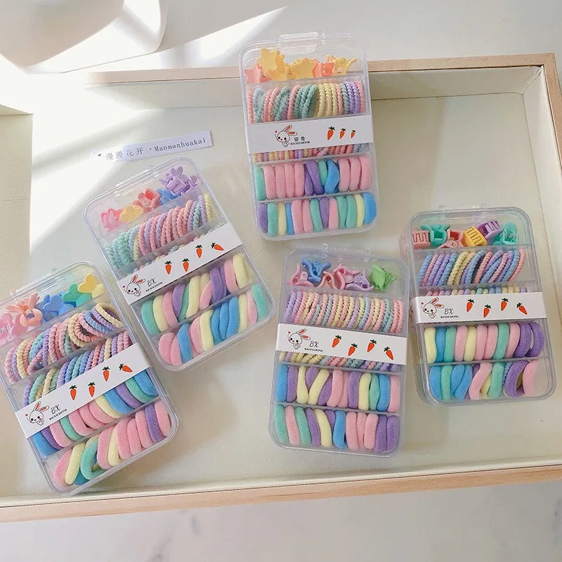 New Children's Box Hair Accessories Macaron Thumb Hairpin Mini Clasp Set Combination Daily Hair Accessories