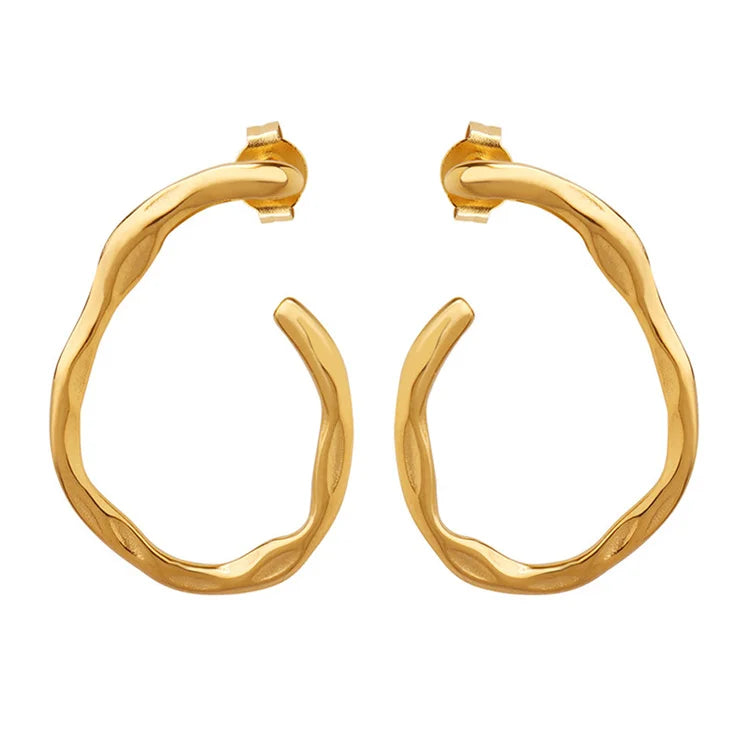 Newest Popular Stainless Steel Earring Personalized Hollow Stud Earrings