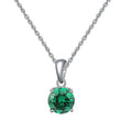 Birthday Gift Destiny Jewelry Necklaces 925 Sterling Silver Colorful CZ 12 Months Birthstone Charms Pendant Necklace