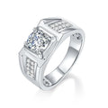 Man Ring Moissanite 925 Sterling Silver 1CT 6.5mm Customized Moissanite Ring for Men