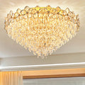 Modern Luxury Gold Flower Decoration Crystal Chandelier for Restaurant Wedding Decoration Hotel Living Room Crystal Ceiling Lamp