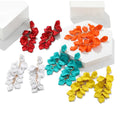 Fashion Women Dangle Long Tassel Rose Petal Drop Earring Wedding Party Charm Jewelry Gift