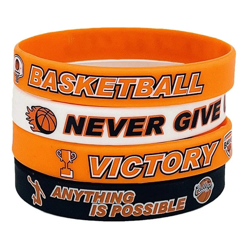 Custom Logo Silicone Wristband Factory Price Rubber Bracelet School Sport Meetings and Basketball Game Event Promotional Gift