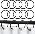 Hongdec 10 Packs Stainless Steel Shower Curtain Rings Anti-Drop Design 0.3m Length Bathroom Shower Curtain Hooks