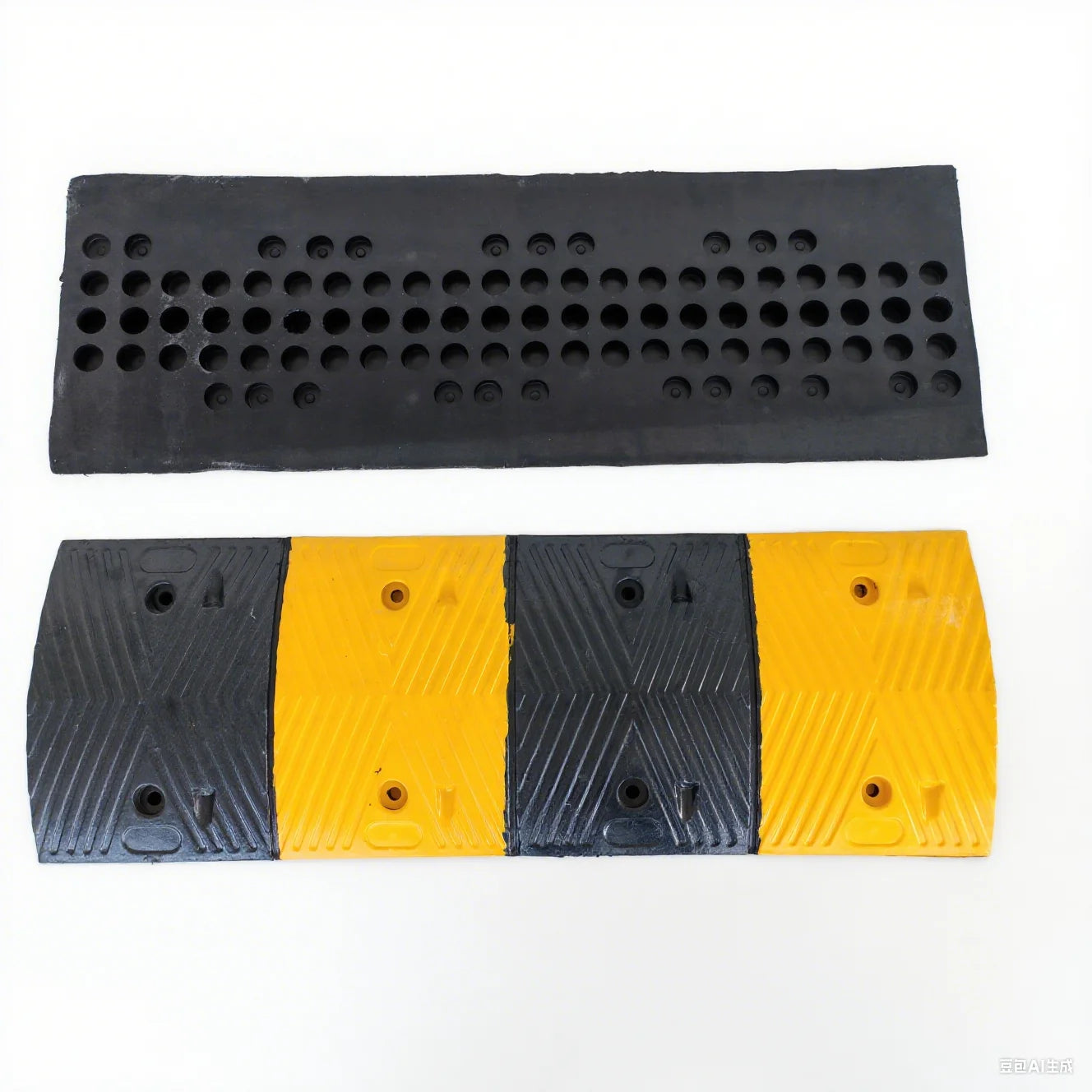 Roadsafe Car Speed Bump Reinforced Rubber Wheel Stopper for Secure Parking Yellow Bump