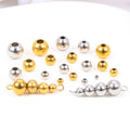 Hot 100pcs/Bag 2mm-8mm Solid 18K Gold Plated Stainless Steel Round Ball Spacer Beads for Jewelry Making