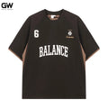 American Fashion 280G Short Sleeve T-Shirt 100% Cotton Casual Style Letter Print Neck Regular Fit Breathable Quick Front Knitted