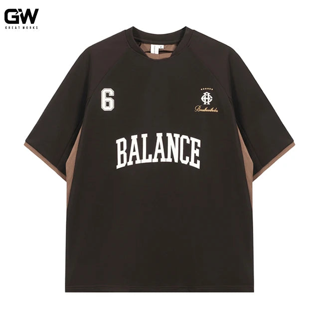 American Fashion 280G Short Sleeve T-Shirt 100% Cotton Casual Style Letter Print Neck Regular Fit Breathable Quick Front Knitted