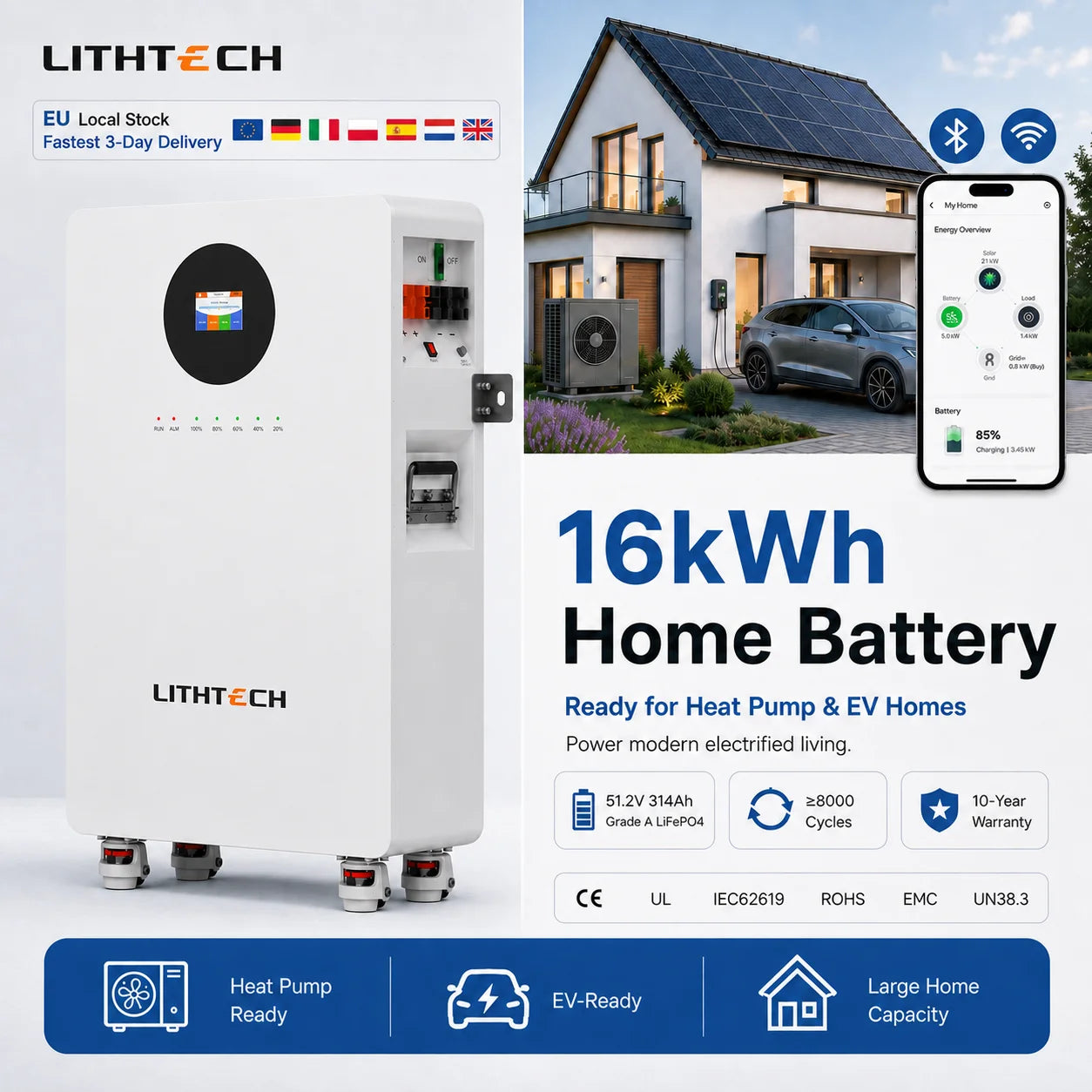 15Kwh 20KWh Lithium Battery Ion 51.2v 314ah Lifepo4 Battery 15 kwh 48V 300Ah Floor Mounted Lifepo4 Battery